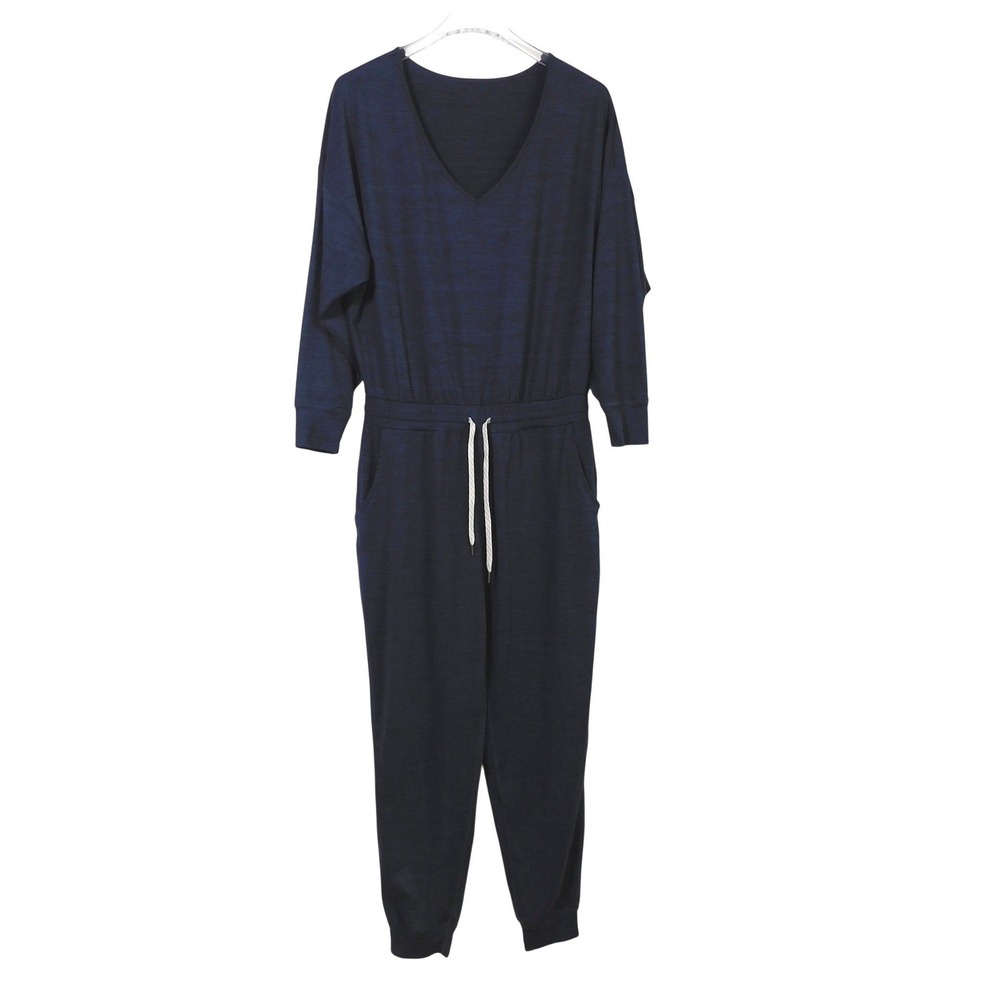 Vuori Lux‎ Performance Jumpsuit Heathered Midnight Blue Small V-Neck Jogger